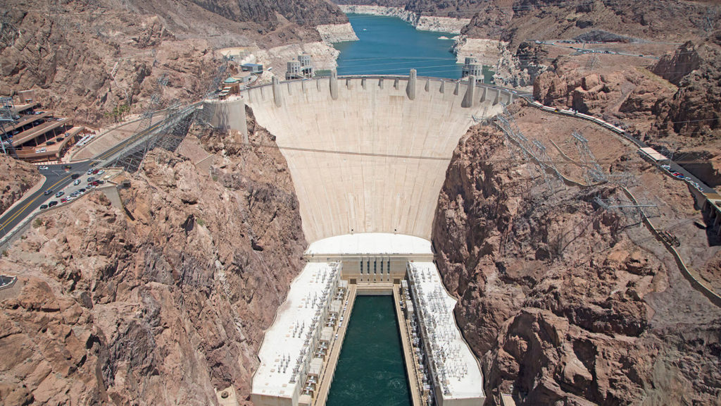 the hoover dam is one of the most impressive fusions of man and nature in america