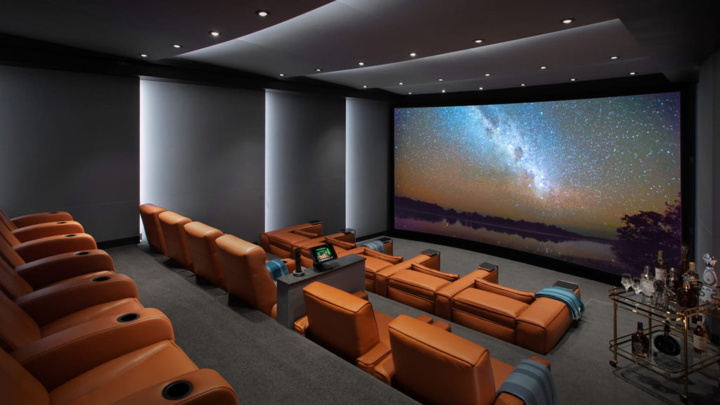 the lavish los angeles condo includes its own movie theater