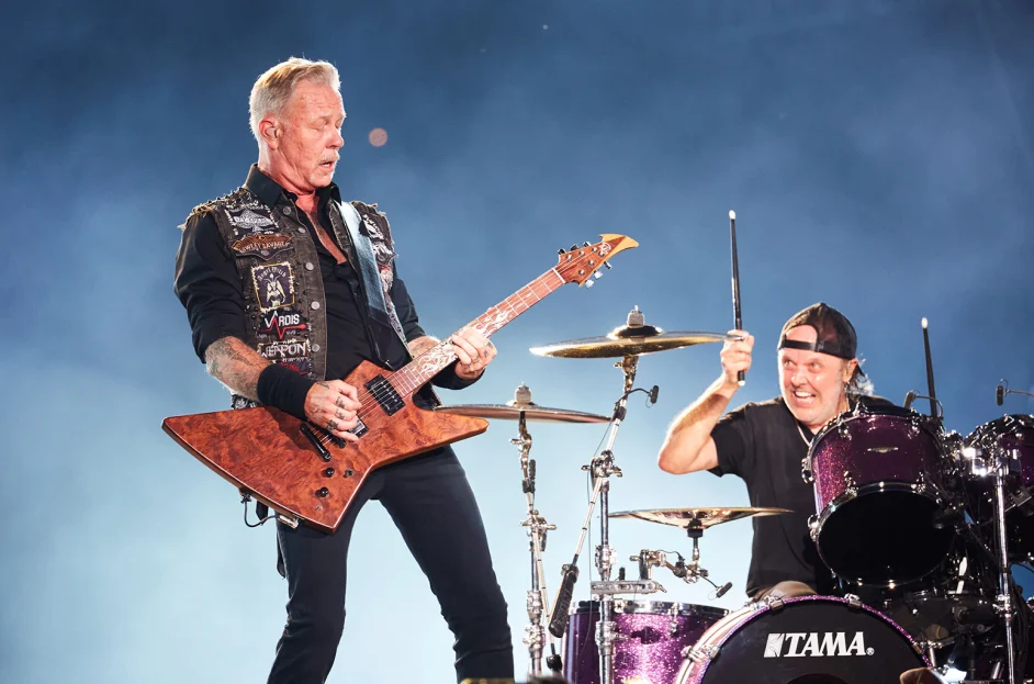 Metallica in concert performing live on stage