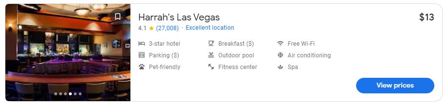 Harrah's Las Vegas for only $13 Google search results
