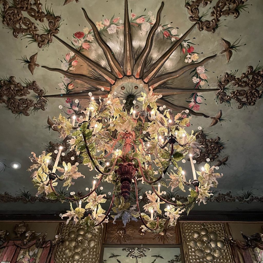 chandelier in the found art style of Tony Duquette